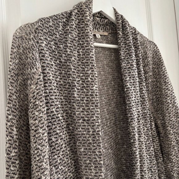 Flowy Cardigan Sweater – Heathered Black, Brown, and Grey - Picture 3 of 8